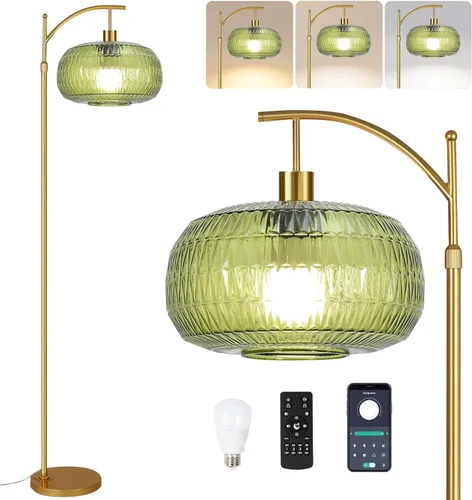 Miniatura 12 de QIYIZM - Lámpara de pie con diseño de árbol de 3 bombillas; alta, rústica, estilo rural, industrial y boho, pantalla de mimbre y bambú; para sala