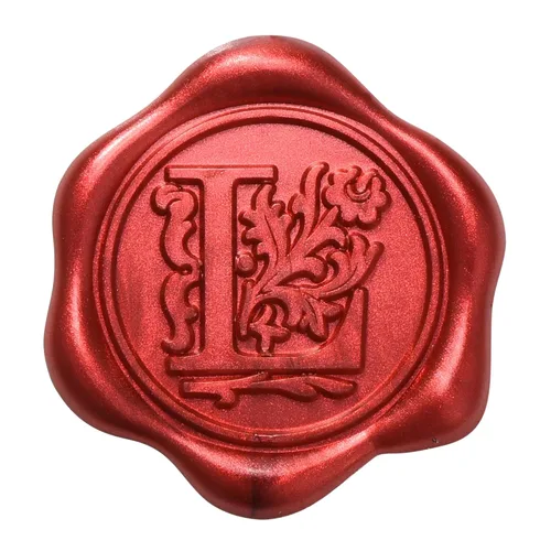 Miniatura 14 de Yoption 50 calcomanías adhesivas para sellos de cera con letra roja metálica, sellos de sobre, sellos de sobre, calcomanías de cera autoadhesivas