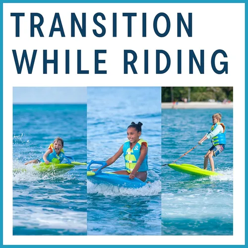 Miniatura 5 de ZUP Coast Board - Wakeboard todo en uno para niños con mango de cuerda, tabla de entrenamiento, rodillera y esquís acuáticos para deportes