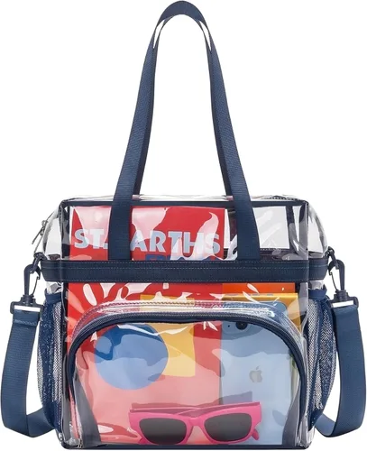 Miniatura 10 de Lyingflat Clear Bag for Stadium Events Clear Tote Bag with Removable Strap Transparent Bag for Sporting Concert Work