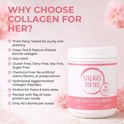 Miniatura 9 de Collagen For Her: Polvo de péptidos de colágeno sin sabor – Suplemento de proteína de colágeno hidrolizado para mujeres Vital para el cabello