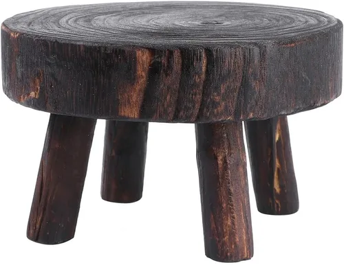 GANAZONO Estante decorativo para macetas de madera maciza, para interiores y exteriores, 6.69 x 6.69 x 3.54 pulgadas, estilo vintage de granja,