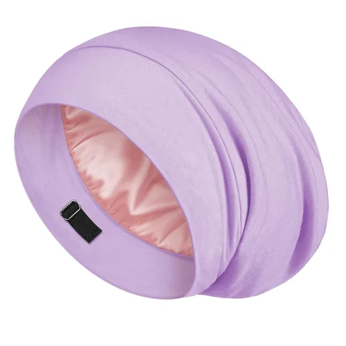 Miniatura 12 de LULUSILK Gorro de Dormir con Forro de Seda de Morera, Se Acabó el Cabello Encrespado y Enredado, Envoltorio de Cabello de Seda que se Mantiene