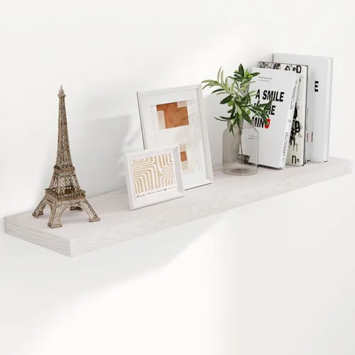 Miniatura 50 de Fun Memories Estantes flotantes de 48 pulgadas, estantes de pared de 9.3 pulgadas de profundidad para baño, sala de estar, dormitorio, cocina