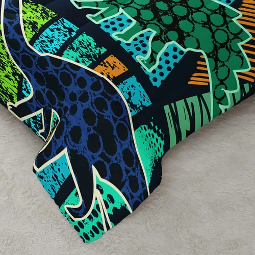 Miniatura 5 de AILONEN Juego de ropa de cama con estampado de gato en acuarela, tamaño individual con gatos y huellas para niños y niñas, juego de edredón suave