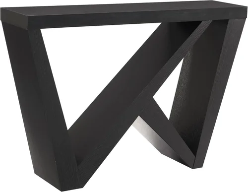 Homes: Inside + Out Naomi Mesa Consola de Acento Decorativa Moderna con Patas en Forma de W, Muebles de Madera para Entrada para Sala de Estar, Negro