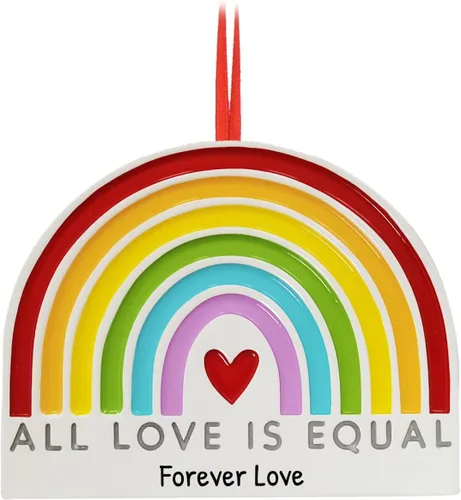 Elves - Adornos de arcoíris personalizados 2025 – Decoración del orgullo LGBTQ arco iris, adornos de recuerdo, corazón de Navidad para el orgullo