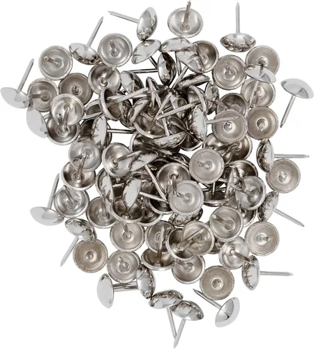 Tachuelas de Tapicería Premium, Ribete Decorativo de Cabeza de Clavo para Muebles, Diámetro de 7/16 pulgadas (200, Níquel)