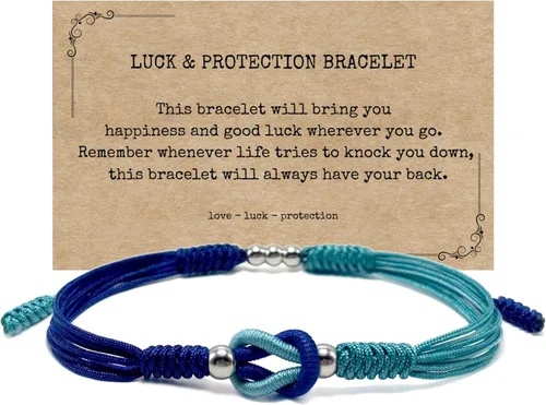 Miniatura 13 de LAMIBEE Infinity Surfer - Pulsera de la amistad con amor y amistad con color multicolor, cuerda de protección de nudo tibetano de la suerte tejida