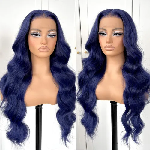 Miniatura 11 de #27 Peluca de encaje frontal rubia miel sin pegamento, onda corporal, pelucas de encaje frontal sintéticas prediseñadas, con línea de cabello