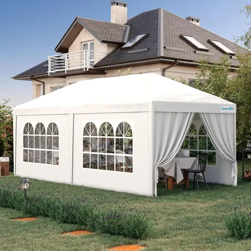 Miniatura 2 de Quictent gazebo con toldo para fiestas de bodas exterior 10 'X 20' con 6 paredes laterales extraíbles & elegante ventana de iglesia