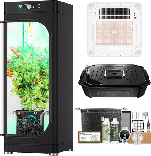 VGrow - Caja de cultivo inteligente todo en uno, sistema profesional con luz de cultivo Samsung LM301H EVO, sistema avanzado de circulación y
