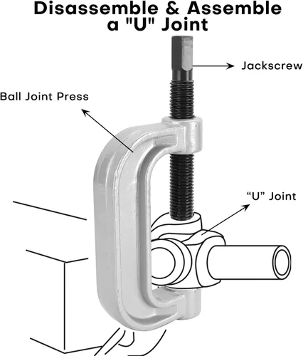 Miniatura 7 de Prensa de Rótula y Herramientas de Extracción de Juntas en U Herramienta de Servicio de Rótula Resistente con Adaptadores de Tracción en las 4 Azul
