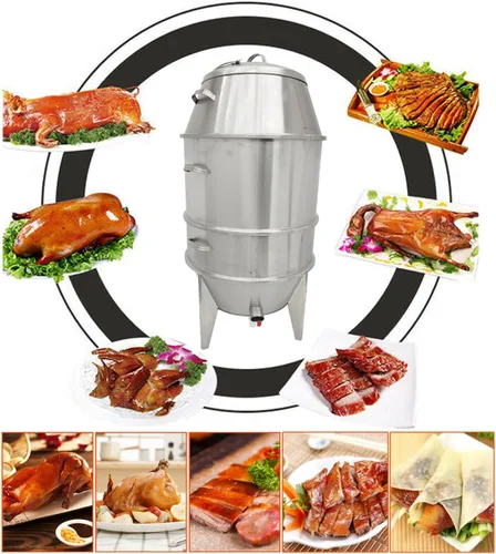 Miniatura 4 de INTBUYING Horno asador de pato de carbón de 3 niveles, 23.6 x 53 pulgadas, máquina de asar de acero inoxidable para pato de Pekín, barbacoa, pollo