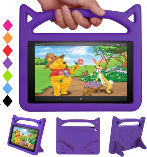 Miniatura 7 de Funda protectora para tablet de 1 0, ligera, a prueba de golpes, con bonito soporte de mango de gato (9ª/7ª generación, versión 2019/2017)