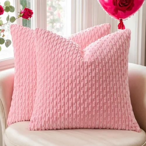 Miniatura 86 de Kevin Textile - Juego de 2 fundas de almohada decorativas de pana de 22 x 22 pulgadas, suaves, estilo bohemio, a rayas, decoración moderna del hogar