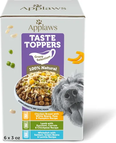 Miniatura 10 de Applaws Taste Toppers - Comida para perros con ingredientes limitados, cordero con calabacín, zanahorias y garbanzos en salsa (12 bolsas de 3 onzas)