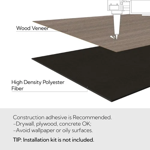Miniatura 5 de Olanglab Paneles de pared acústicos de chapa de madera, paquete de 6, paneles de pared absorbentes de sonido de 23.6 x 47.2 pulgadas para decoración