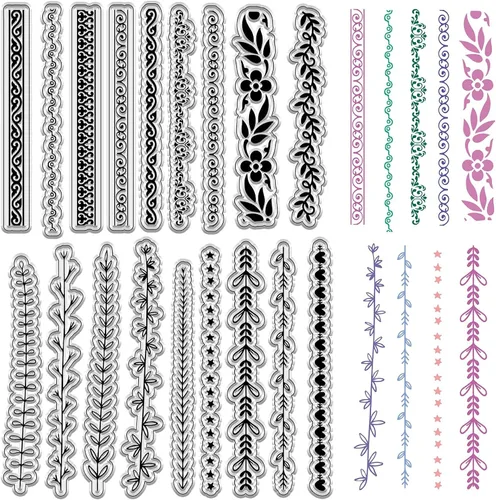 Miniatura 20 de CRASPIRE Sellos Transparentes con Fondo de Grieta Vintage Retro, Sellos de Goma Reutilizables de Silicona Transparente para Álbum de Fotos, Álbum