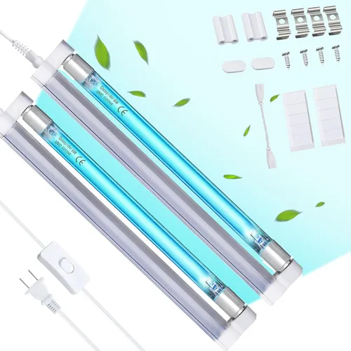 Miniatura 10 de COOSPIDER Lámpara de luz U/V/C de 6 W, lámpara desinfectante de 253.7 nm con cable de interruptor de encendido/apagado de 5 pies y enchufe, bombilla