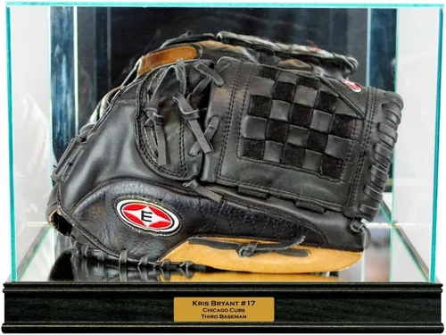 Miniatura 8 de Vitrina de guante de béisbol rectangular con moldeo deportivo Negro