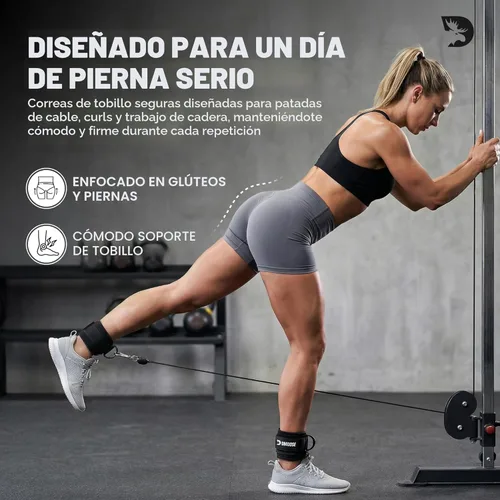 Miniatura 2 de DMoose Fitness Ankle Strap for Cable Machine - One Size Fit with Premium Padding Cuffs, Ankle Bands for Working Out, Booty Workouts, Leg Extension