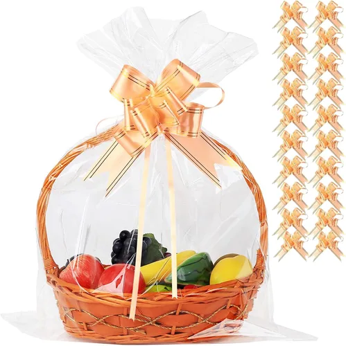 Miniatura 14 de UltraOutlet Paquete de 50 bolsas grandes de celofán de 18 x 24 pulgadas, cesta de regalo de celofán transparente, 2.3 mil de grosor, bolsas