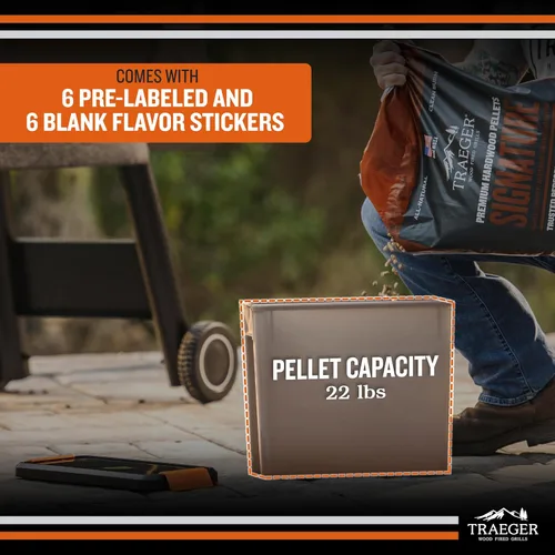 Miniatura 3 de Traeger Grills BAC637 Envase de almacenamiento de pellets Stay Dry con tapa de cierre, contenedor de pellets de madera con capacidad de 22lb