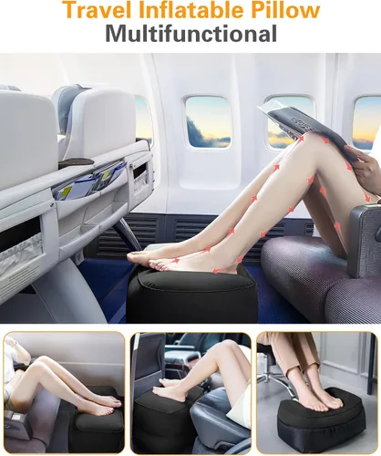 Miniatura 2 de Sunany Almohada inflable para descansar los pies, almohada de viaje en avión para adultos, cojines de altura ajustable, para que los niños duerman