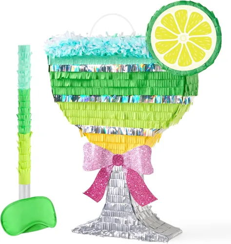 Miniatura 88 de WERNNSAI - Piñata de sirena plegable, piñata de cumpleaños con flecos que incluye cuerda para jalar, venda y bate. Decoraciones