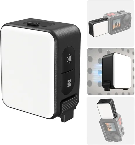 TELESIN Luz de Vlogging Mini LED para Cámara de Acción Video Luz Magnética de Fotografía Iluminación de Relleno para Jaula de Accesorios de Cámara