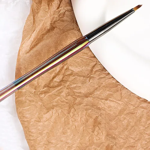 Miniatura 2 de Cepillo de uñas triangular para dibujar flores y mariposas 3D, pinceles de arte de uñas con mango acrílico Aurora, herramienta de diseño de uñas