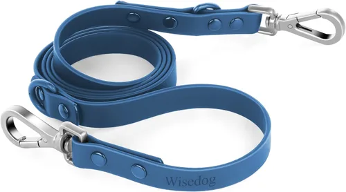 Miniatura 15 de Wisedog Correa impermeable para perro, ajustable de 5 pies/6 pies con 2 ganchos giratorios de metal, correas de perro fáciles de limpiar para perros