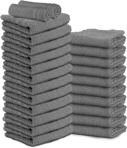 Miniatura 11 de Toallas de salón – Paquete de 50 toallas de mano negras 100% algodón Toalla de spa – 16x27 pulgadas Altamente absorbable Toallas faciales