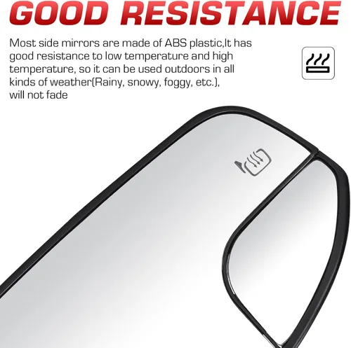 Miniatura 5 de Juego de espejo calefactable para pasajeros y conductores con vista lateral para Ford Fusion 2013, 2014, 2015, 2016, 2017, 2018, 2019, 2020, Ford