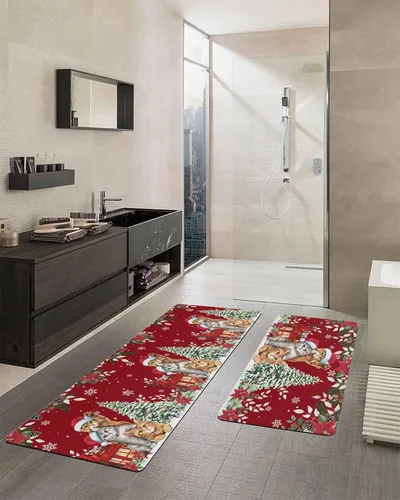 Miniatura 2 de Tapete de baño de Navidad para bañera, antideslizante, de secado rápido y absorbente, de tierra de diatomeas, tapete de cocina, tapete de cocina
