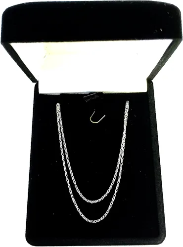 Miniatura 5 de Jewelry Affairs 14k White Gold Rope Chain Necklace, 0.7mm
