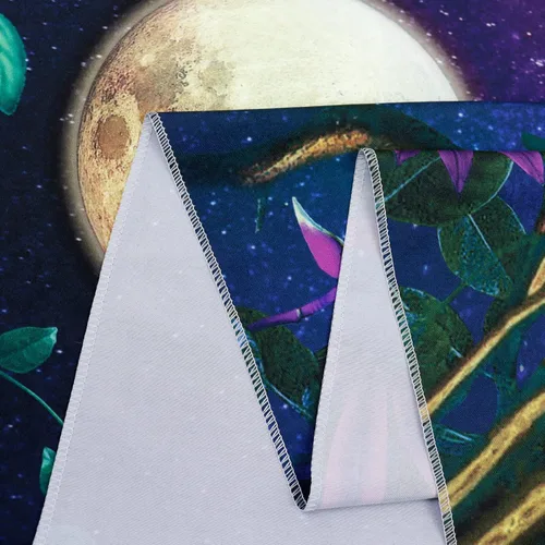 Miniatura 6 de Serborlur Tapiz de luna de bosque de fantasía, luz negra, reactivo a los rayos UV, mariposa, galaxia, espacial, tapiz para colgar en la pared, telón