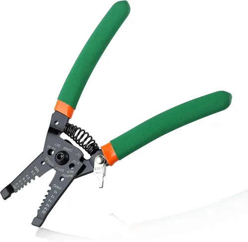 Miniatura 9 de Cortadores y pelacables de alambre, pelacables de precisión Awg, herramienta pelacables eléctrica resistente, negro, acero al cromo vanadio CR-V