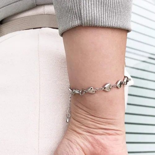 Miniatura 4 de LinnaLove Pulsera de alerta médica de corazón para mujer, joyería de identificación médica de moda 7-8.5 pulgadas ajustable