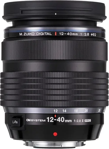 OM SYSTEM Olympus M.Zuiko Digital ED 12-40mm F2.8 PRO II para cámara del sistema Micro Cuatro Tercios con diseño sellado contra el clima,