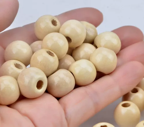 Miniatura 3 de AD Beads Cuentas de madera con espacio libre para manualidades, cuentas de madera con agujero grande surtidas para hacer collares, pulseras