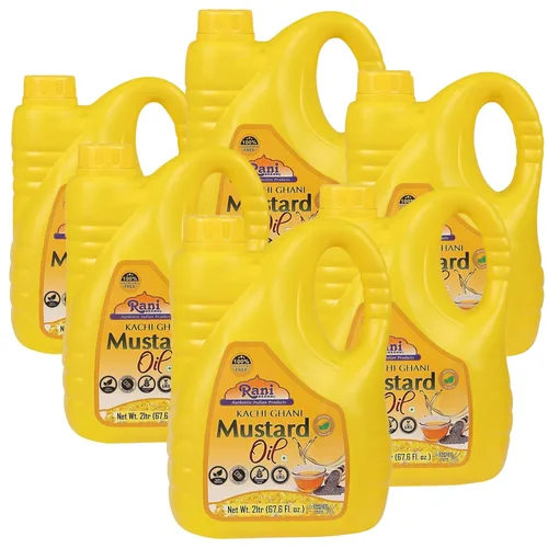 Miniatura 11 de Aceite de Mostaza Rani (Kachi Ghani) 169 Onzas (5 Litros) SIN GMO Sin Gluten Vegano 100% Natural Kosher