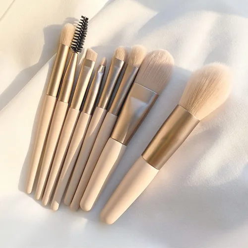 Miniatura 3 de Juego de 8 brochas de maquillaje, mini brochas de maquillaje, brochas de maquillaje, mezcla de rubor, corrector de sombra de ojos, delineador