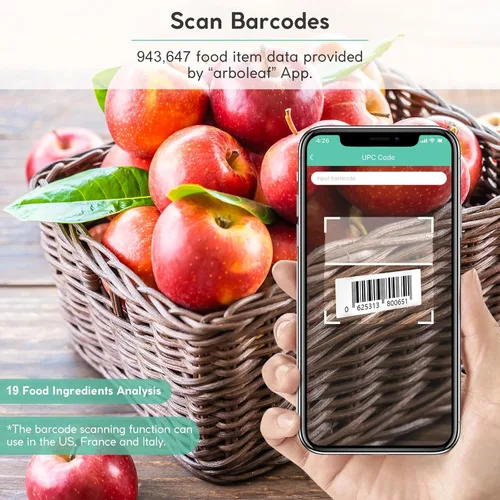 Miniatura 7 de Arboleaf Smart Food - Báscula de cocina digital de 22 libras con calculadora nutricional, recargable por USB, pesaje inteligente con aplicación