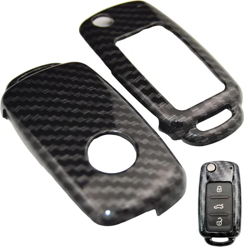 Miniatura 2 de Funda protectora para llavero remoto Volkswagen VW Passat CC Tiguan Touareg Eos Golf GTI Jetta Beetle Rabbit 3 botones llave plegable Rojo
