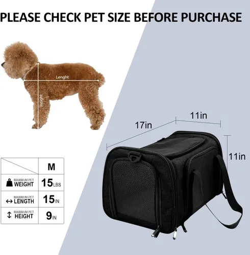 Miniatura 8 de Transportador Henkelion para Gatos y Perros Portador de Mascotas para Gatos / Perros Pequeños / Medianos Cachorros (Hasta 15lbs), Portador de Perros