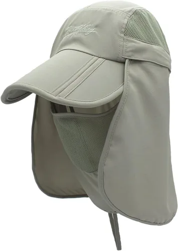 Miniatura 11 de Sombrero de sol transpirable de ala ancha UPF 50+ con solapa para el cuello, protección UV, gorra de secado rápido para verano, pesca al aire libre