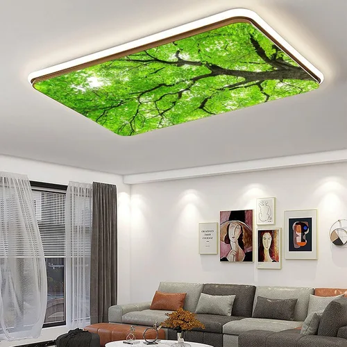 Miniatura 5 de Sunnyhut 2 cubiertas de luz fluorescente para luces de techo, cubierta magnética de árboles verdes para lámparas fluorescentes o LED
