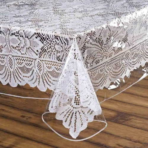 Miniatura 5 de BalsaCircle Mantel de vinilo cuadrado transparente de 54 pulgadas para decoración de bodas, fiestas, eventos, comedor